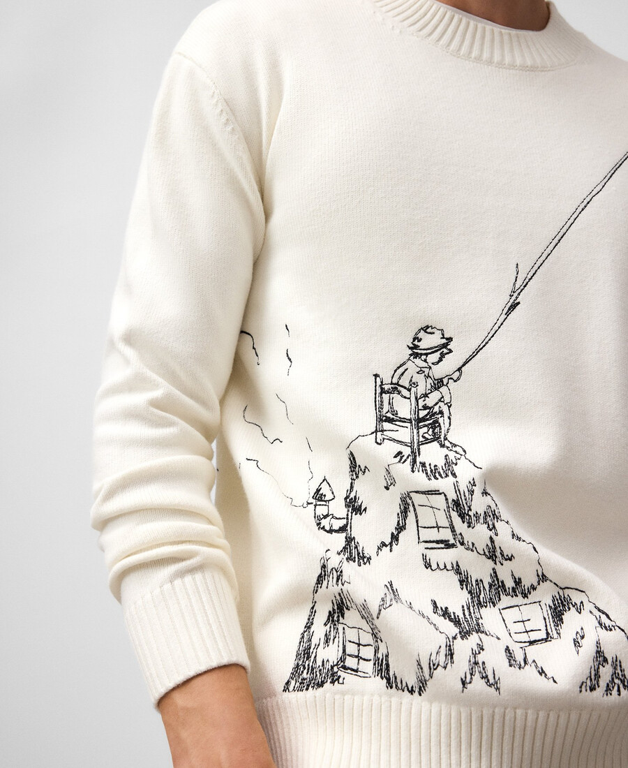 bestickter pullover für herren