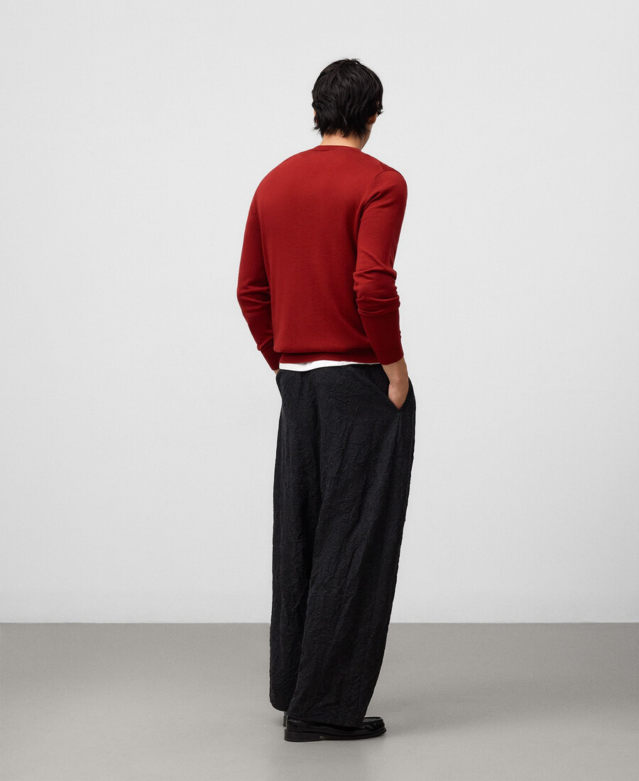 herrenpullover aus merinowolle mit rundhalsausschnitt