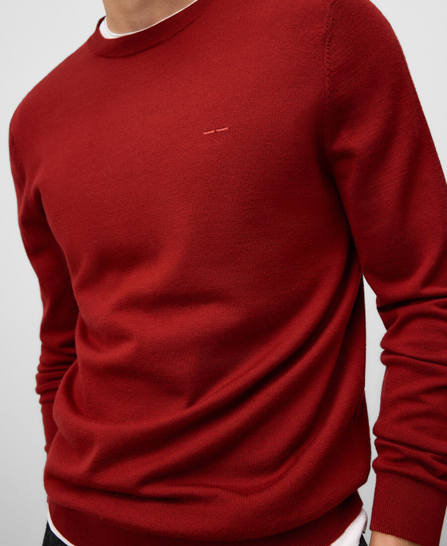 herrenpullover aus merinowolle mit rundhalsausschnitt