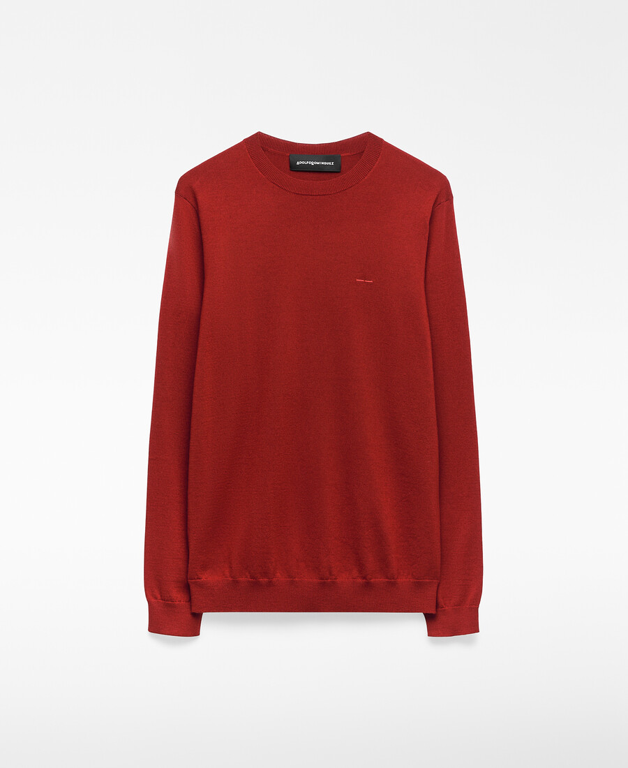 herrenpullover aus merinowolle mit rundhalsausschnitt