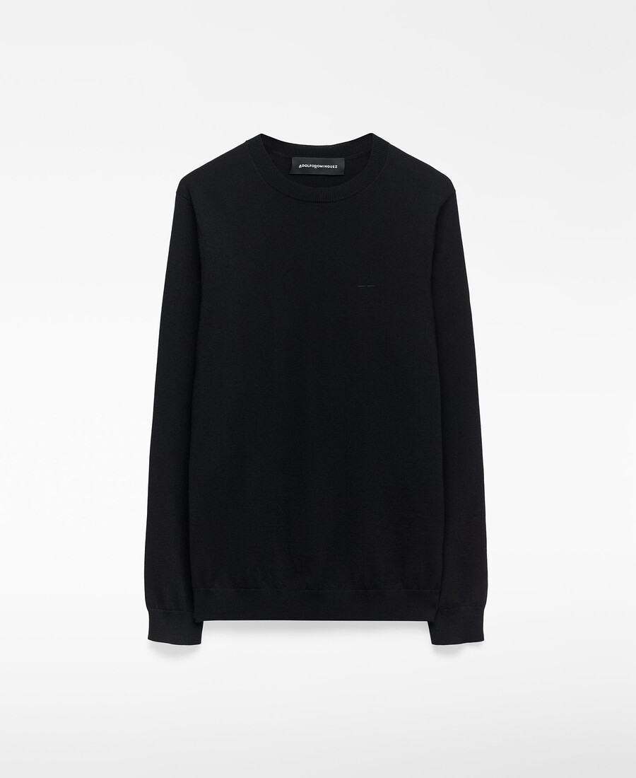 herrenpullover aus merinowolle mit rundhalsausschnitt