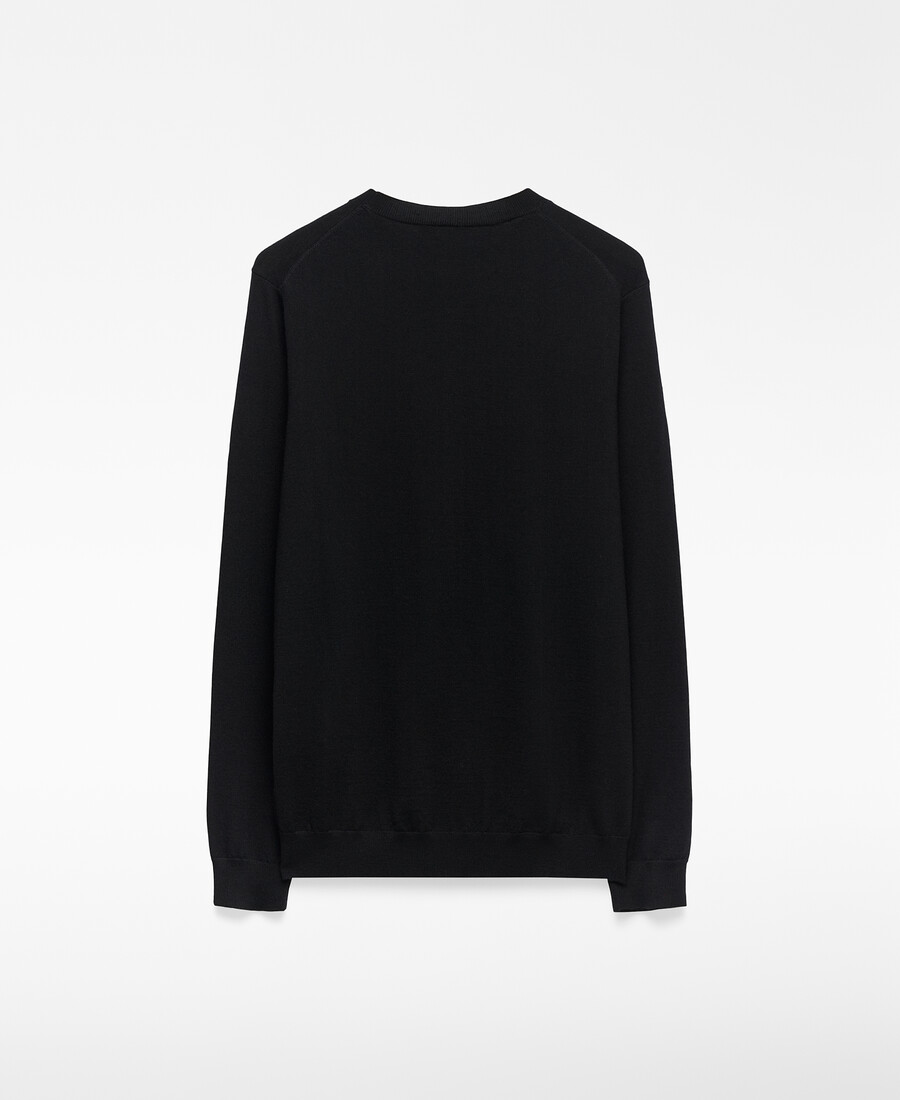 herrenpullover aus merinowolle mit rundhalsausschnitt