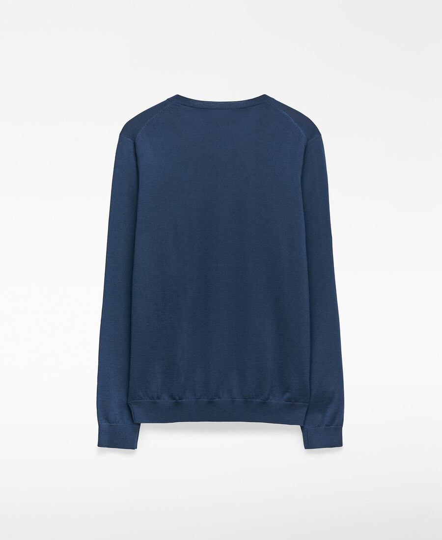 herrenpullover aus merinowolle mit v-ausschnitt