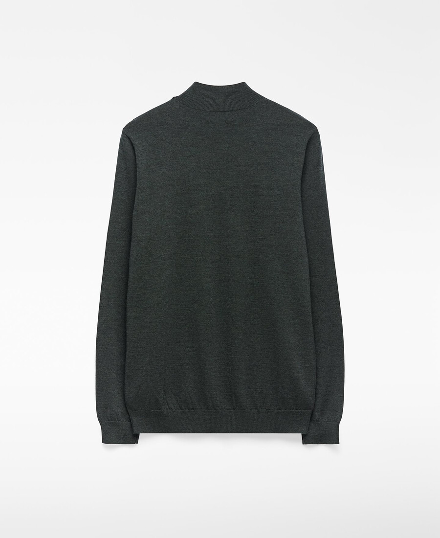 herrenpullover aus merinowolle mit stehkragen