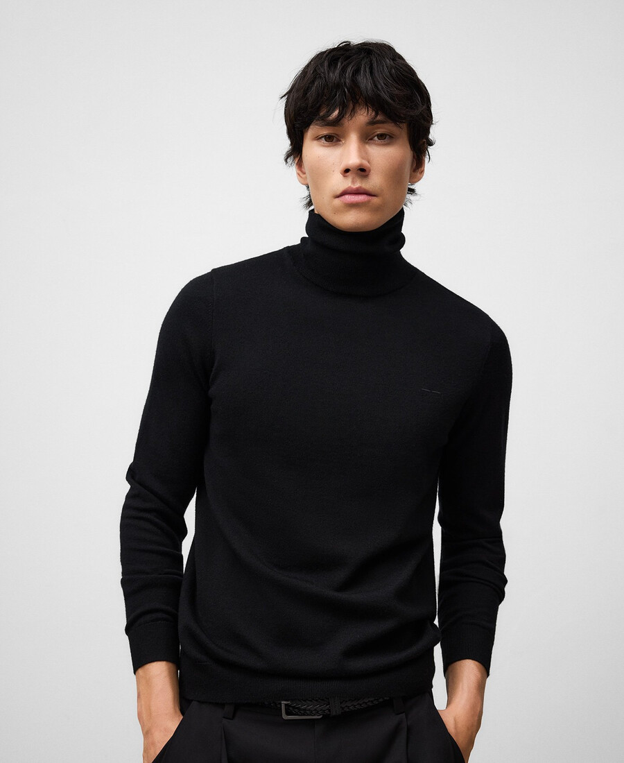 herren-rollkragenpullover aus merinowolle