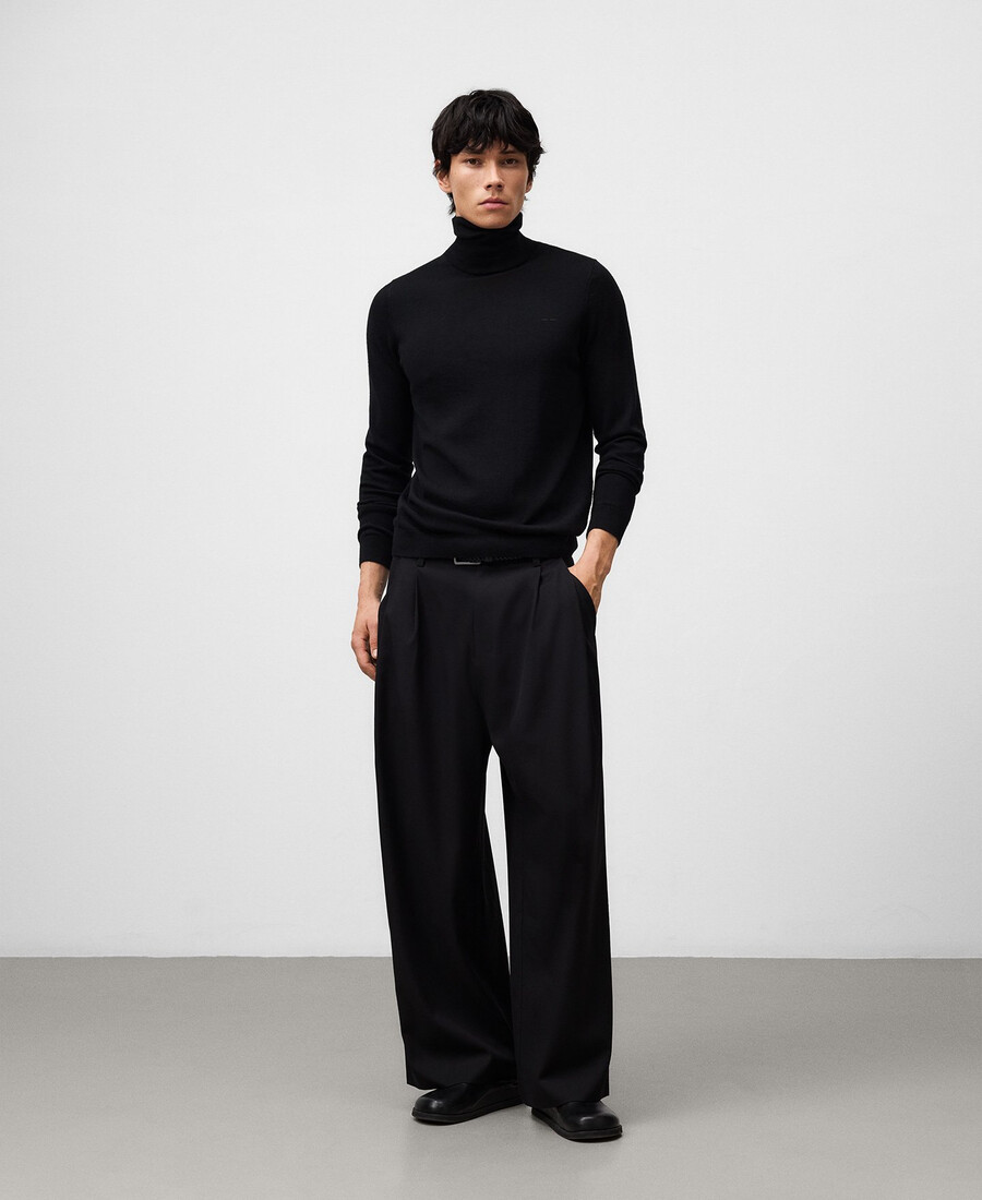 herren-rollkragenpullover aus merinowolle
