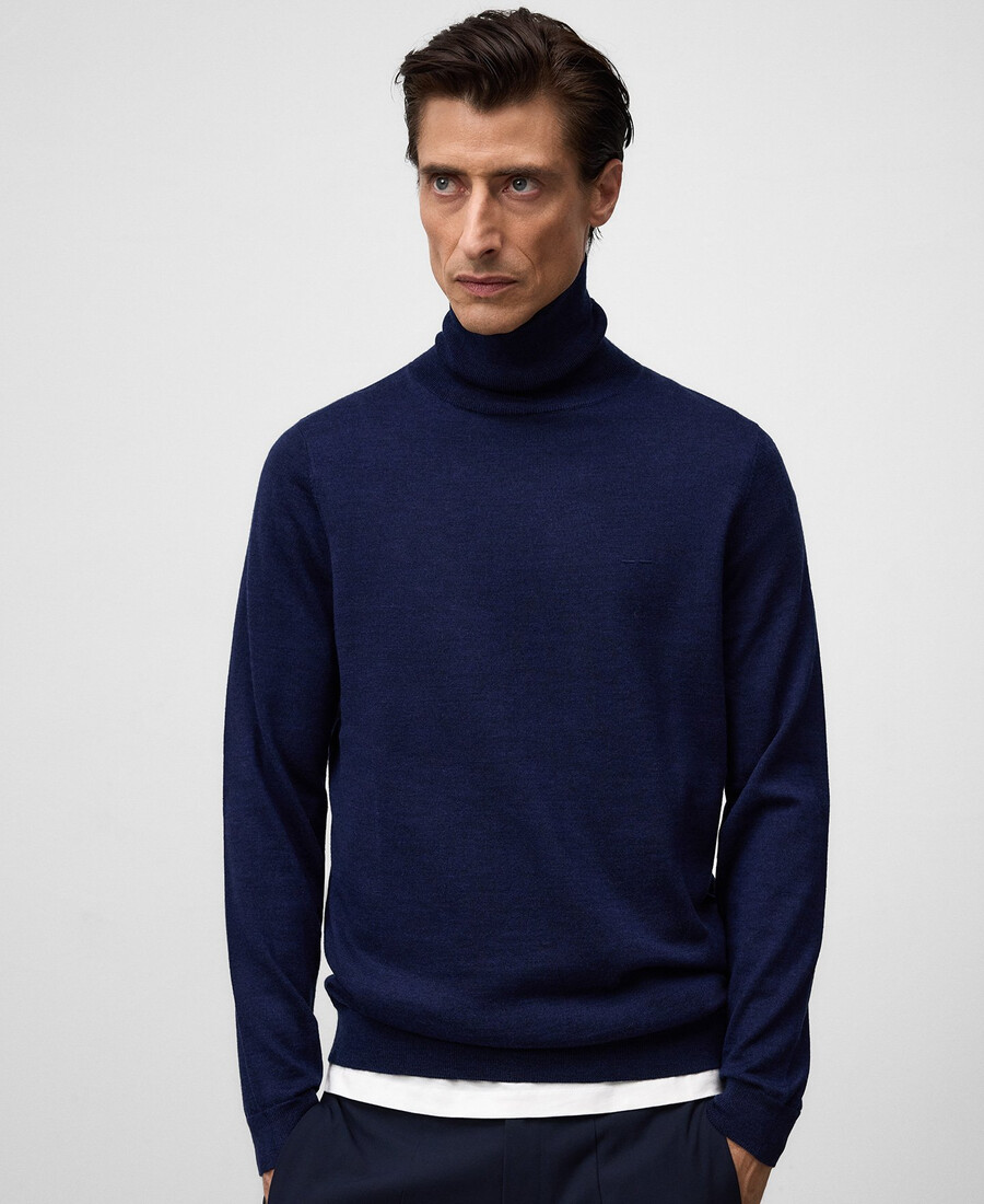 herren-rollkragenpullover aus merinowolle