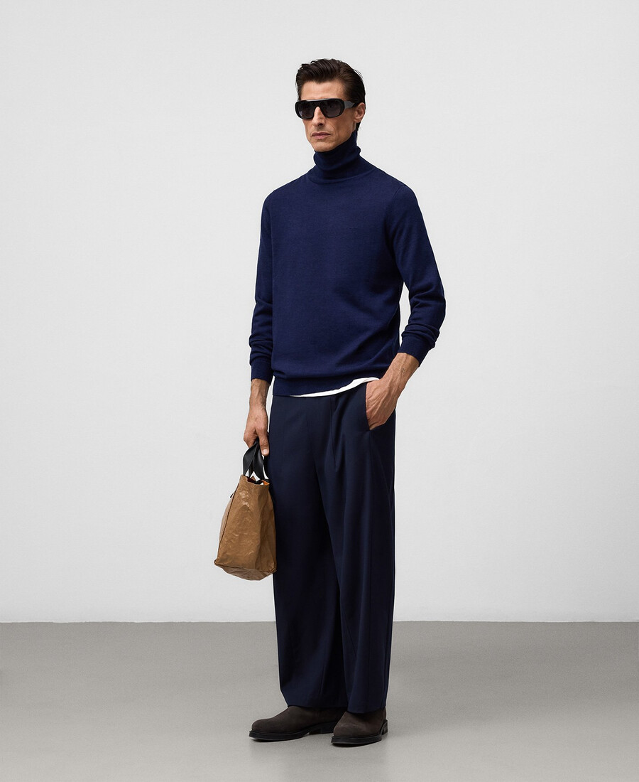 herren-rollkragenpullover aus merinowolle