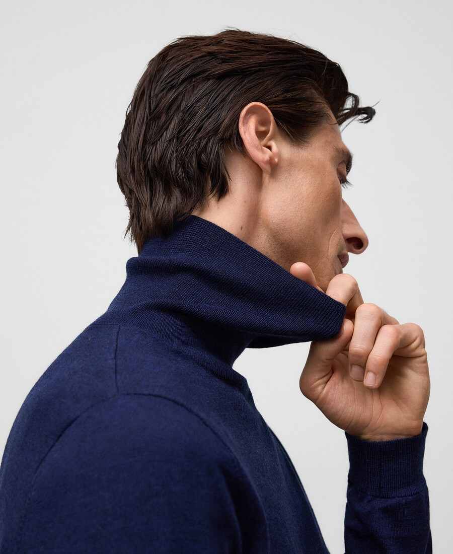 herren-rollkragenpullover aus merinowolle