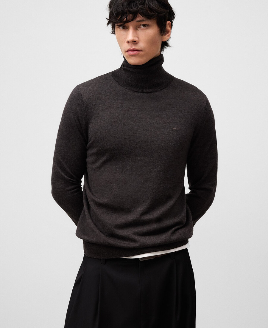 herren-rollkragenpullover aus merinowolle