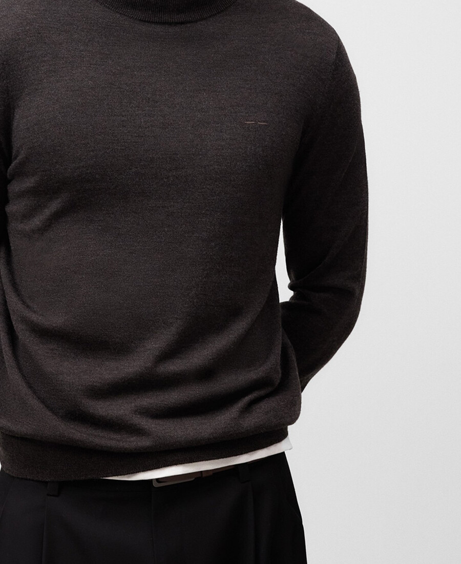 herren-rollkragenpullover aus merinowolle