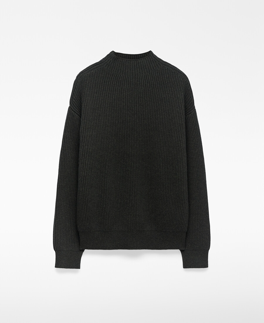 strickpullover mit reißverschluss und stehkragen für herren