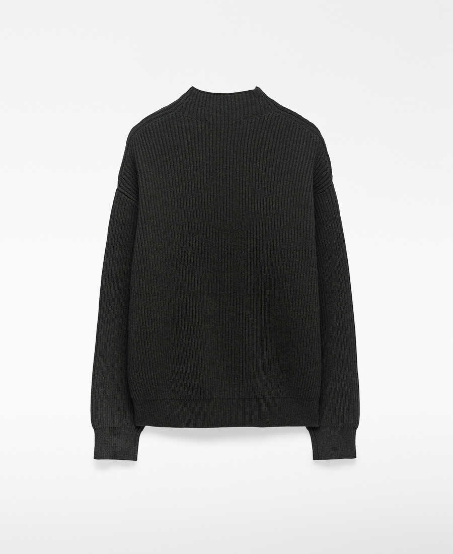 strickpullover mit reißverschluss und stehkragen für herren