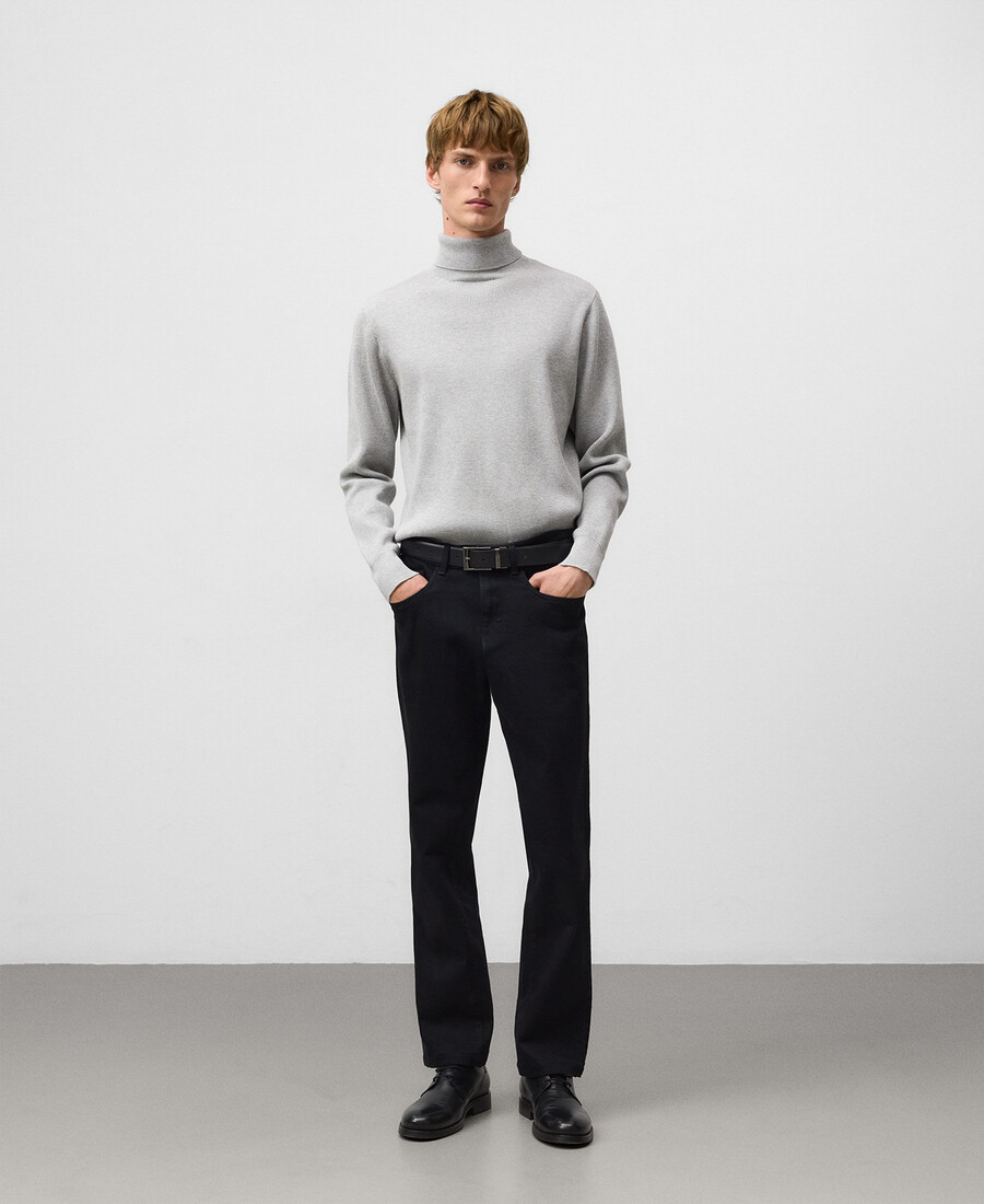 baumwoll-rollkragenpullover für herren