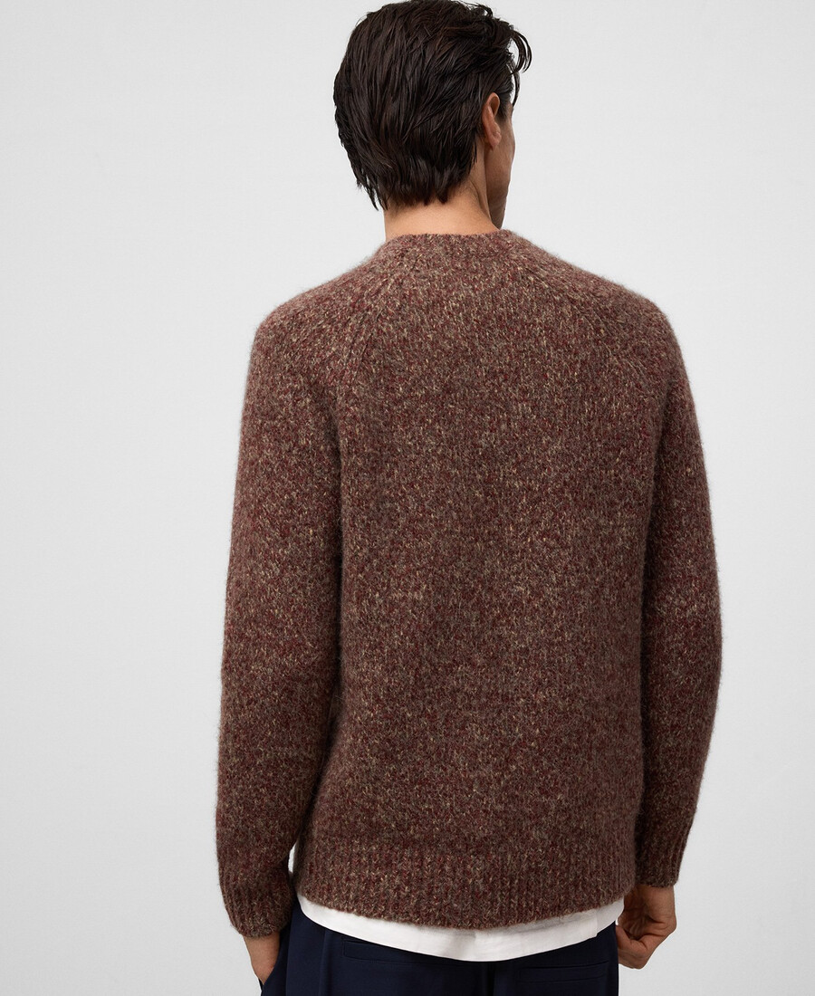 herrenpullover aus meliertem strick mit rundhalsausschnitt