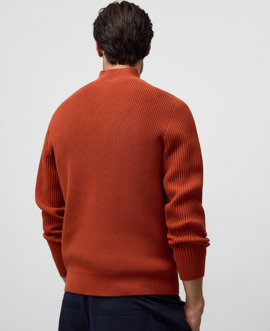 herren-rippstrickpullover mit reißverschluss