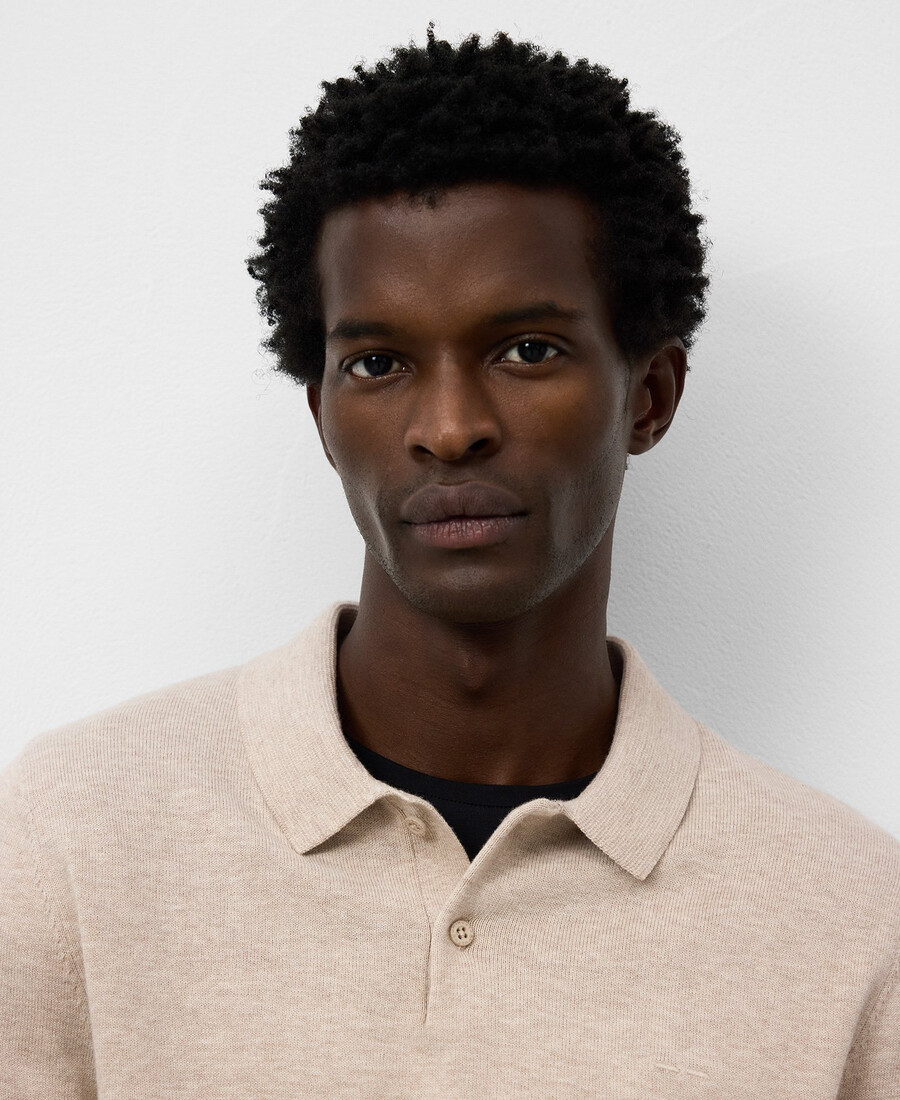 poloshirt mit langen Ärmeln in regulärer passform für herren