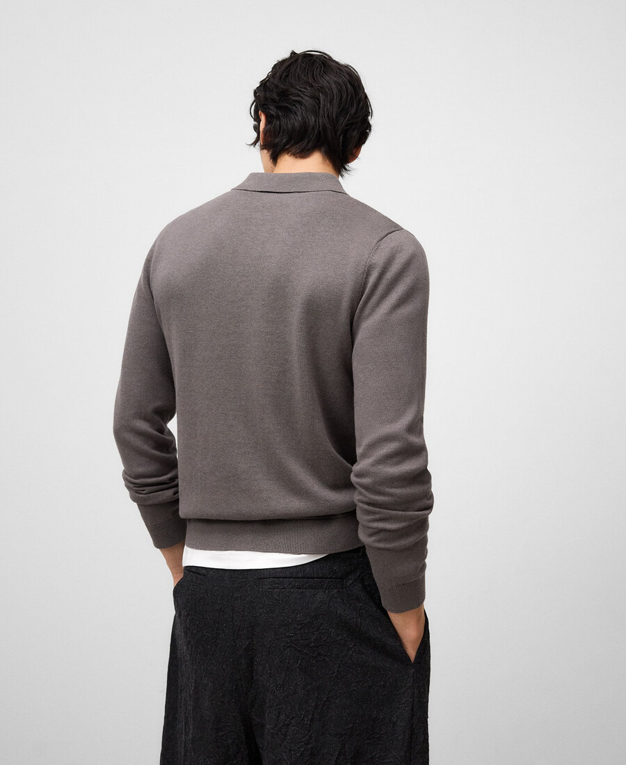 poloshirt mit langen Ärmeln in regulärer passform für herren