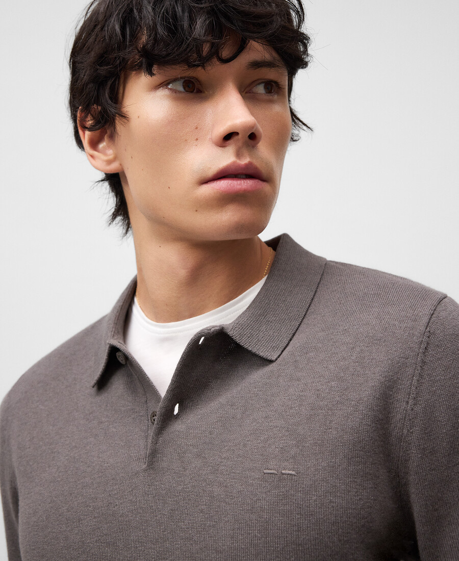 poloshirt mit langen Ärmeln in regulärer passform für herren