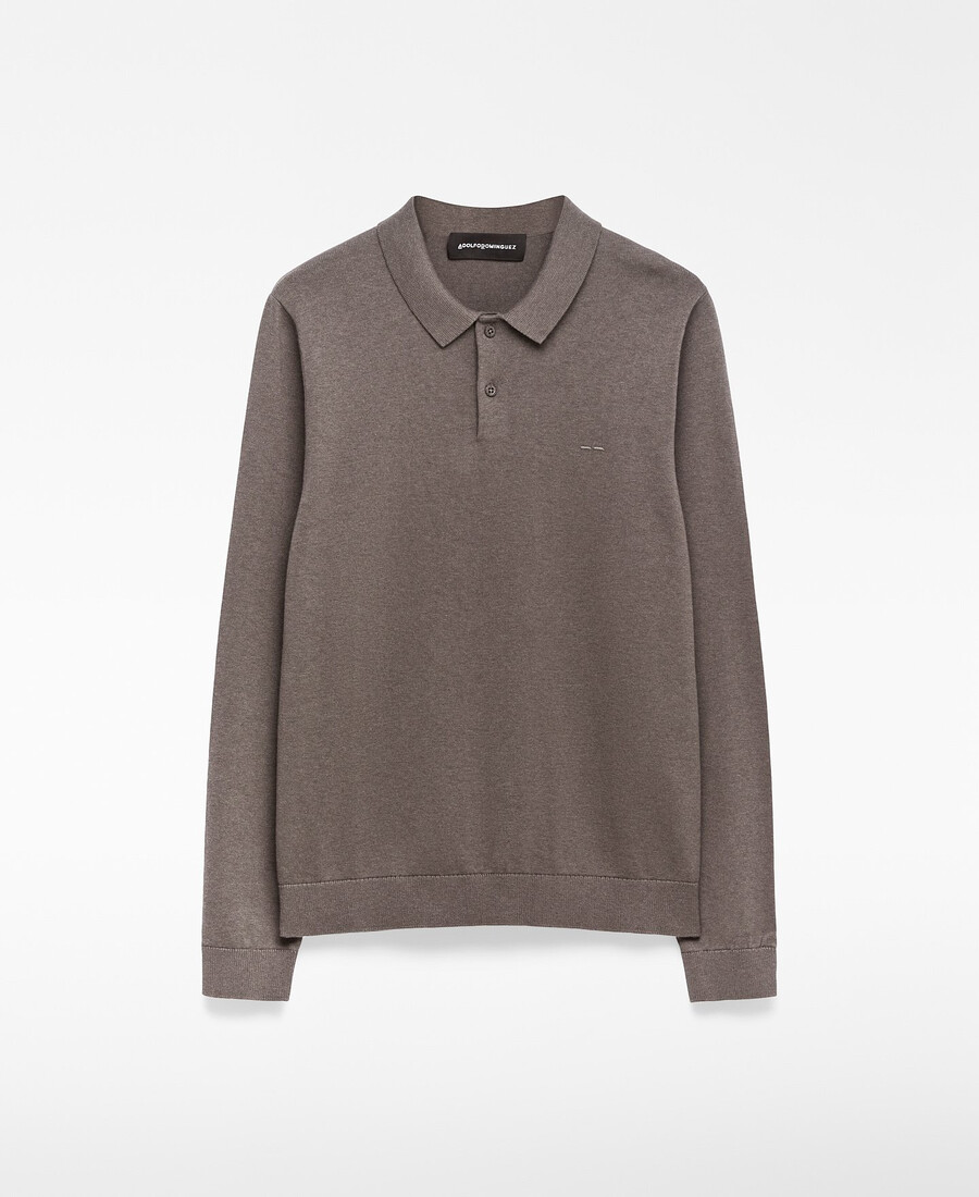 poloshirt mit langen Ärmeln in regulärer passform für herren