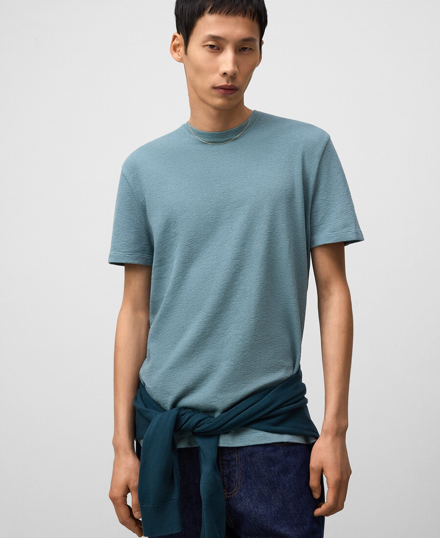 herren-t-shirt aus bio-baumwolle mit struktur