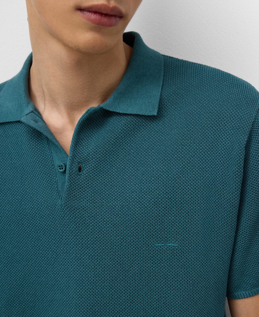 polohemd für herren mit strukturierter strickstruktur und regulärer passform