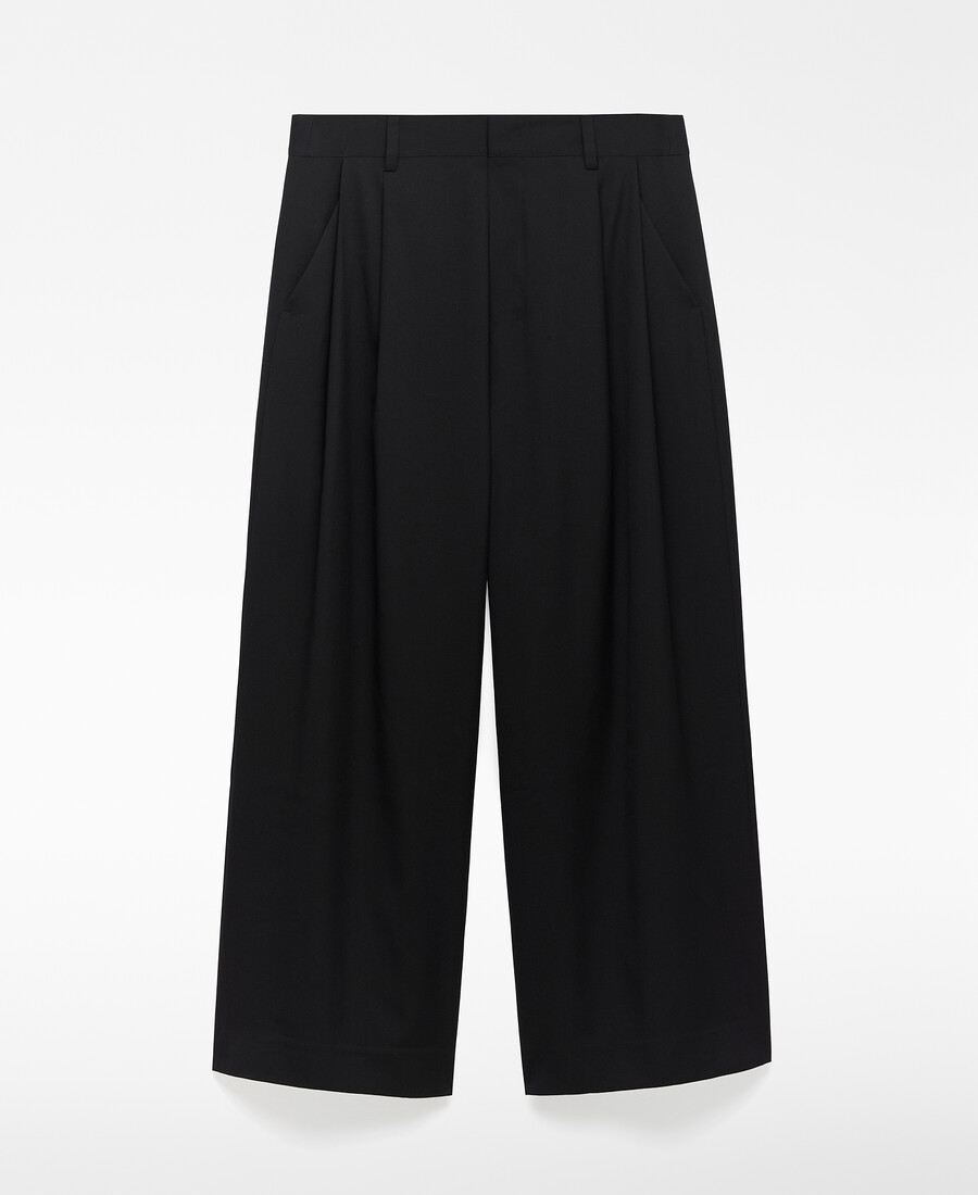 Übergroße herrenhose mit doppelten bundfalten