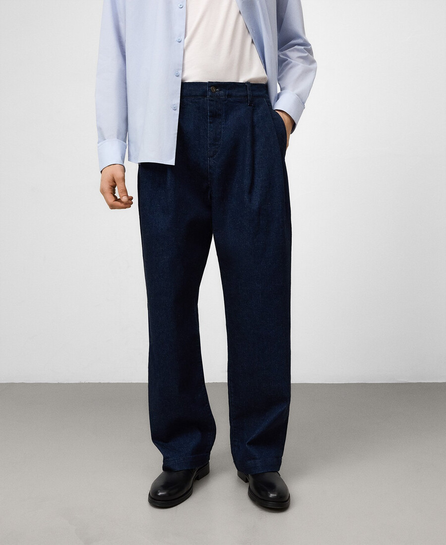 chino-hosen aus baumwoll-denim für herren