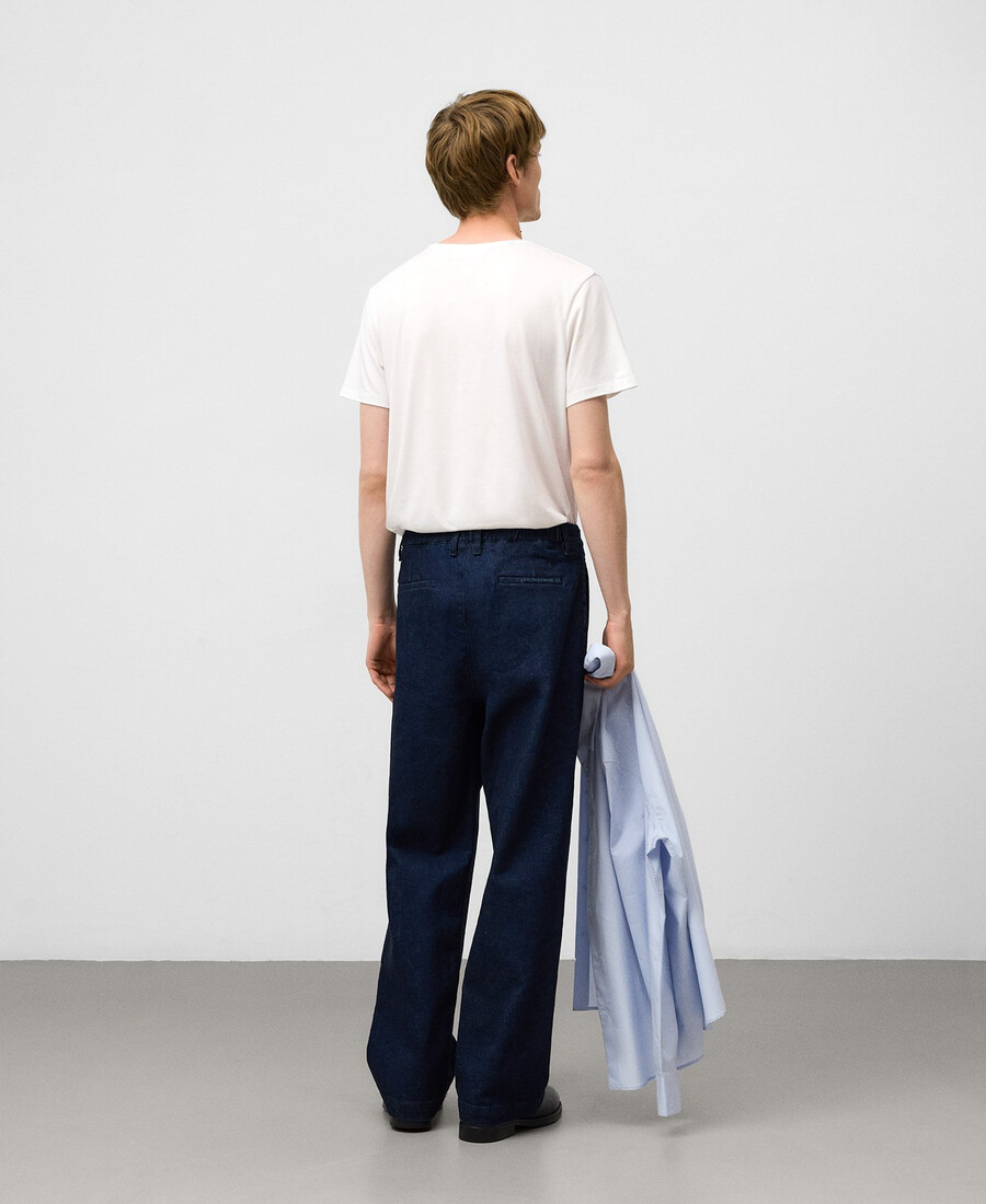 chino-hosen aus baumwoll-denim für herren