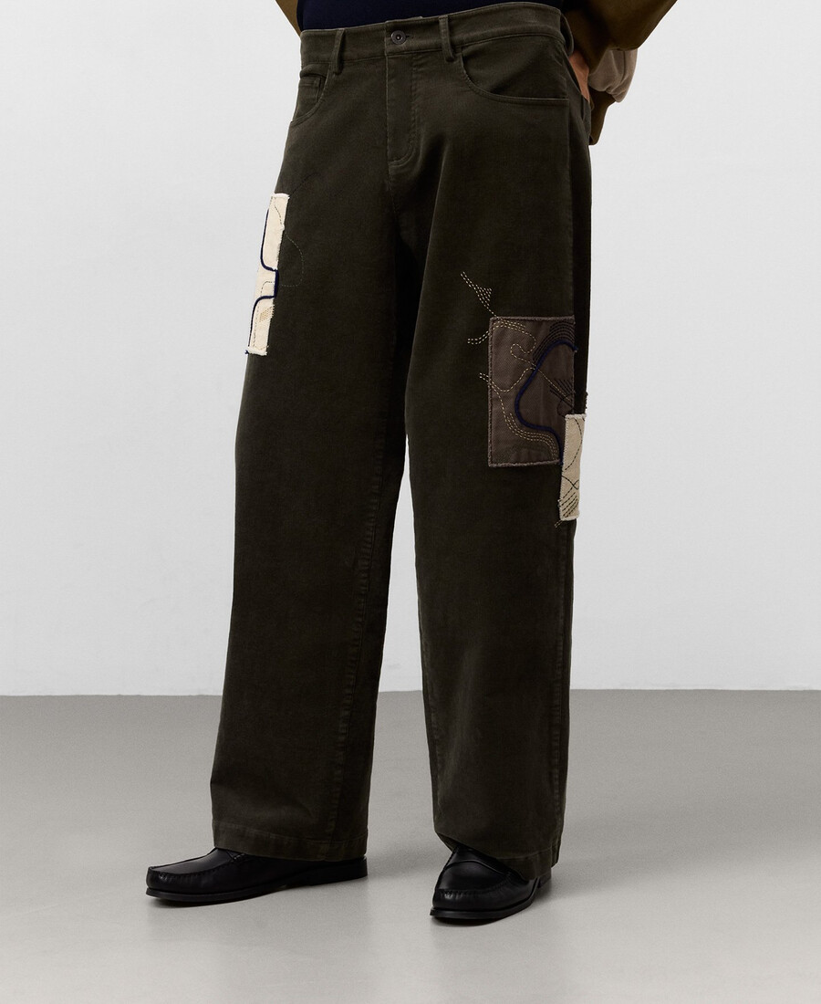 bestickte cordhose für herren