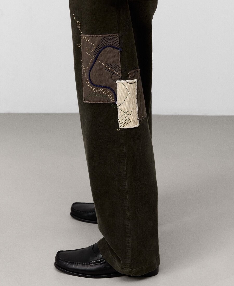bestickte cordhose für herren